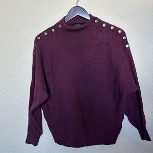 Premise Viscose Mock Neck Ribbed Soft Sweater